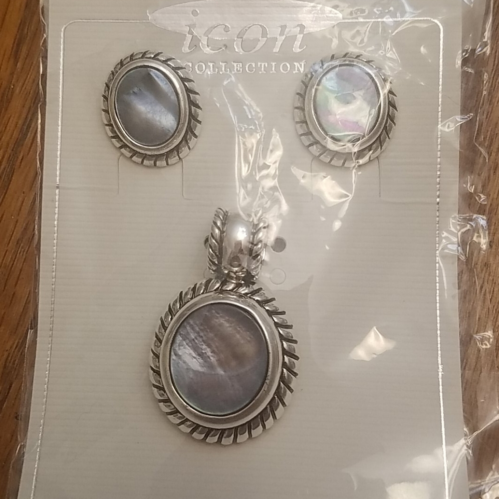 Silver Earrings and Pendant Set